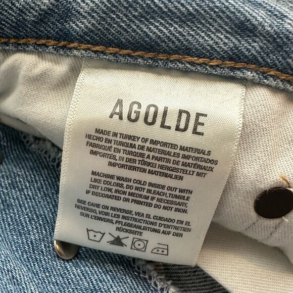AGOLDE Criss Cross Straight Jeans in Dimension Size 26 Organic Cotton Raw Hem - Picture 13 of 14